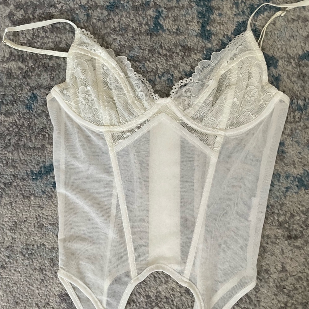 I.AM.GIA White Sheer Lace Top